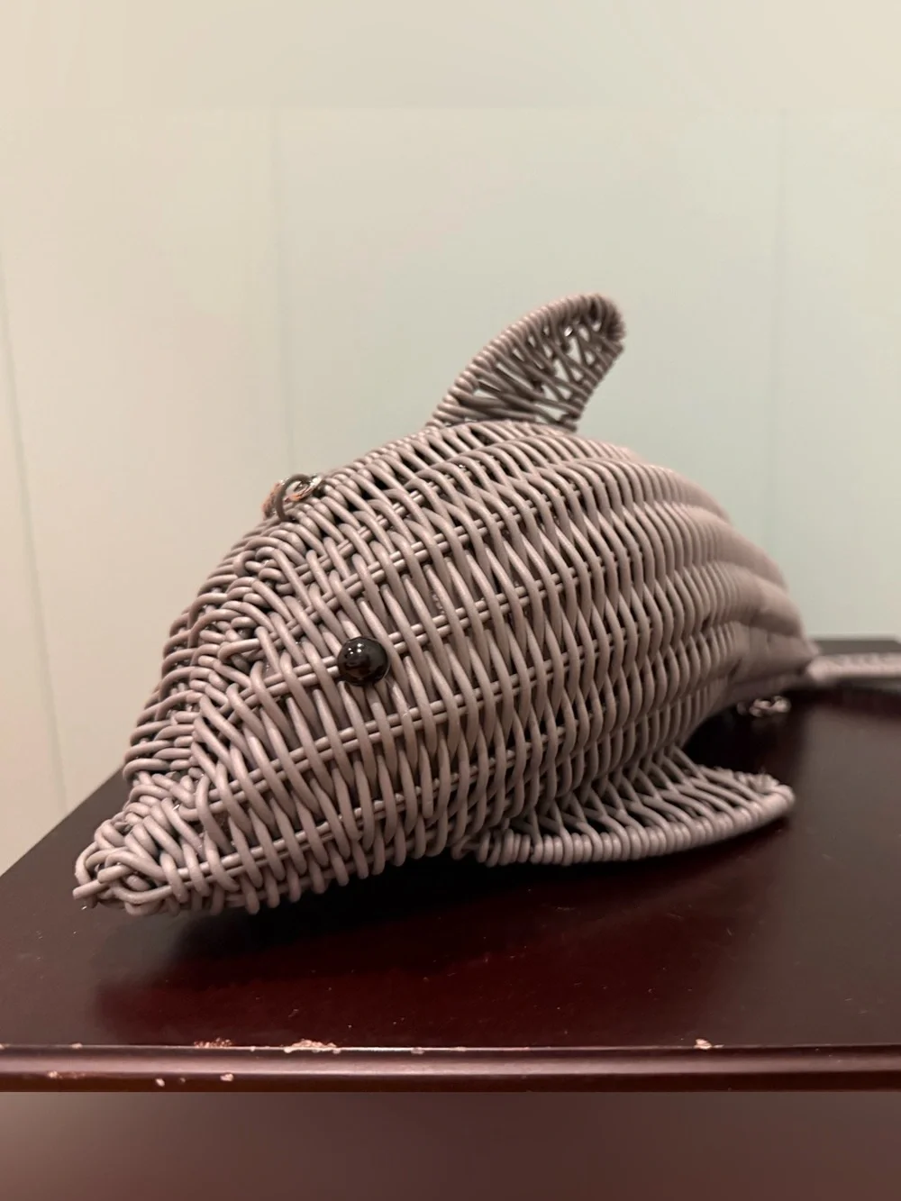 NEW Tommy Bahama dolphin-shaped wicker crossbody bag